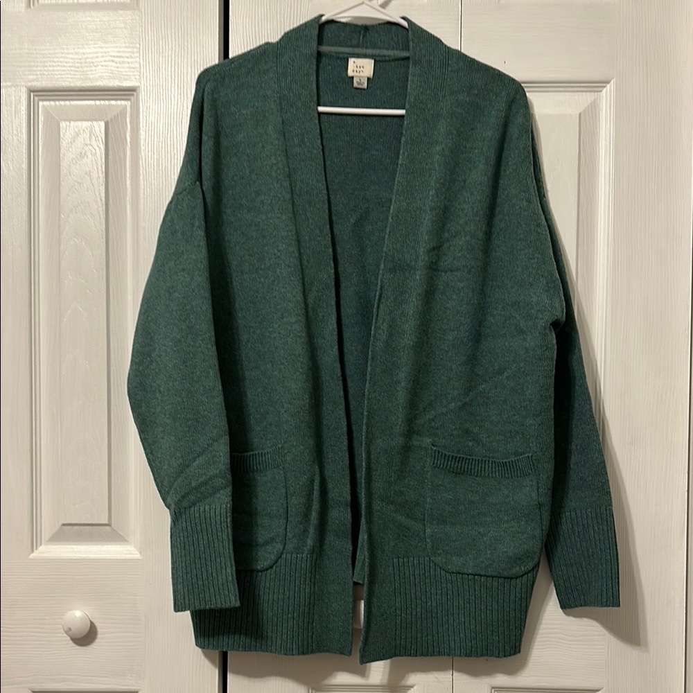 A New Day Green/Teal Open Front Cardigan